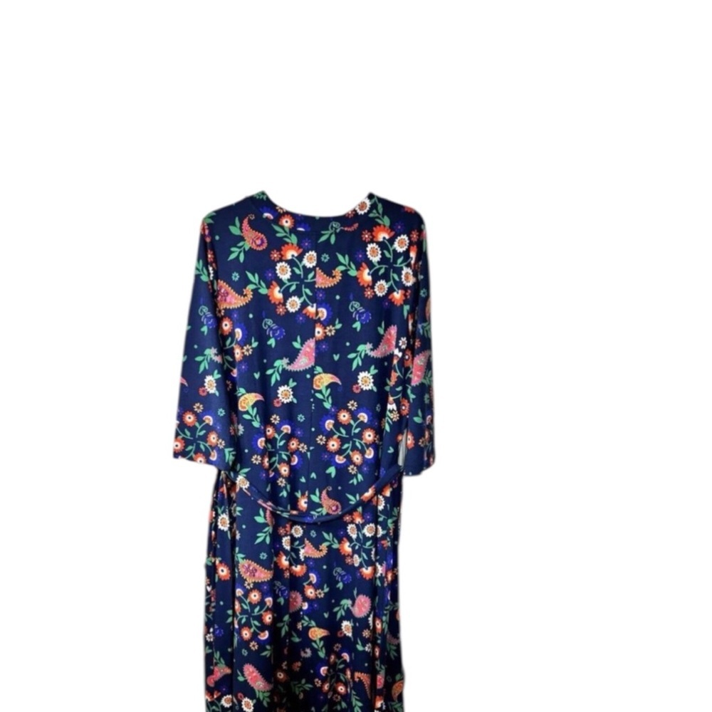 FINAL PRICE! Croft & Barrow Pink Orange Pink Paisley Vneck Dress NWT 1X - Picture 6 of 9